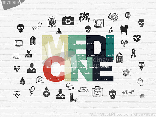 Image of Health concept: Medicine on wall background