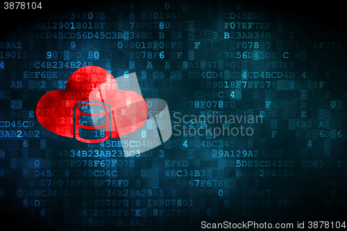 Image of Database concept: Database With Cloud on digital background