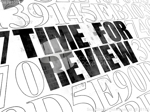 Image of Time concept: Time for Review on Digital background