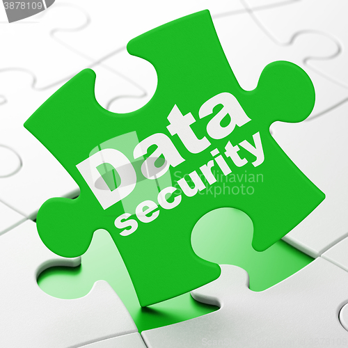 Image of Security concept: Data Security on puzzle background