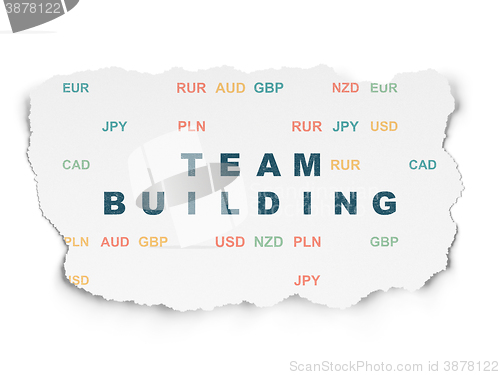 Image of Business concept: Team Building on Torn Paper background