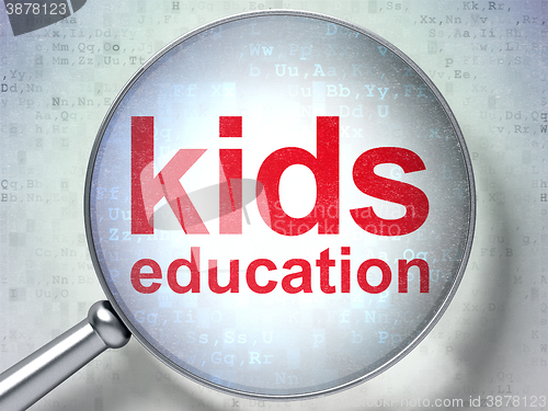 Image of Learning concept: Kids Education with optical glass