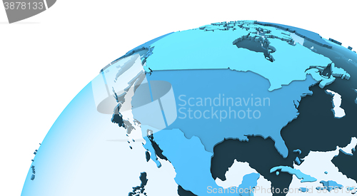 Image of North America on translucent Earth