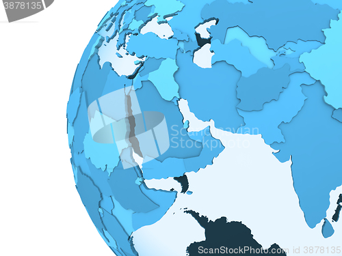 Image of Middle East on translucent Earth