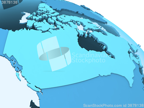 Image of Canada on translucent Earth