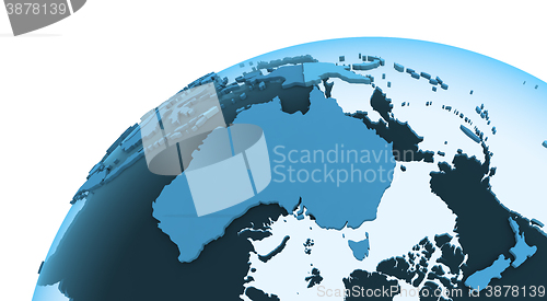 Image of Australia on translucent Earth