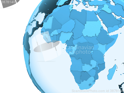 Image of Africa on translucent Earth