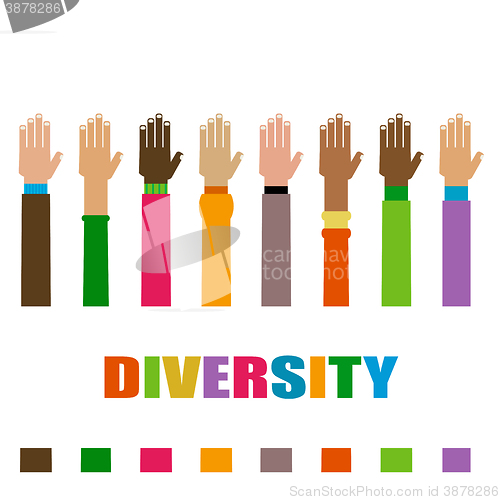 Image of diversity hands raised