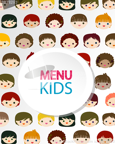 Image of kids faces menu background