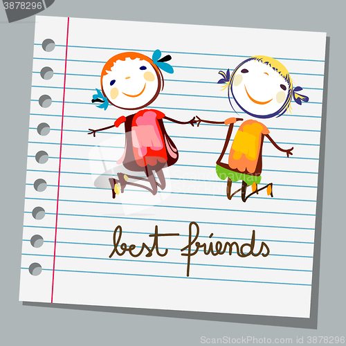 Image of notebook paper best friends