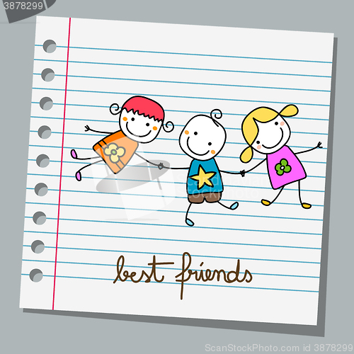 Image of notebook paper best friends