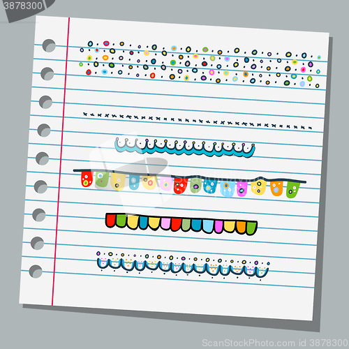 Image of notebook paper borders child drawings