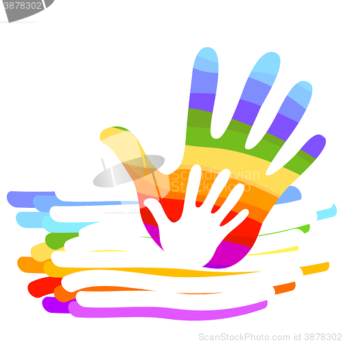 Image of hand rainbow illustration