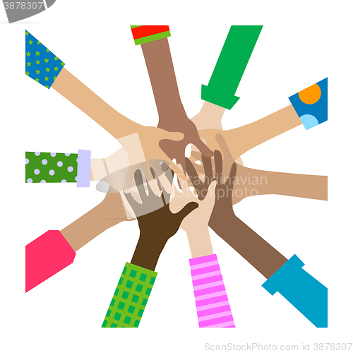 Image of hands diverse togetherness 