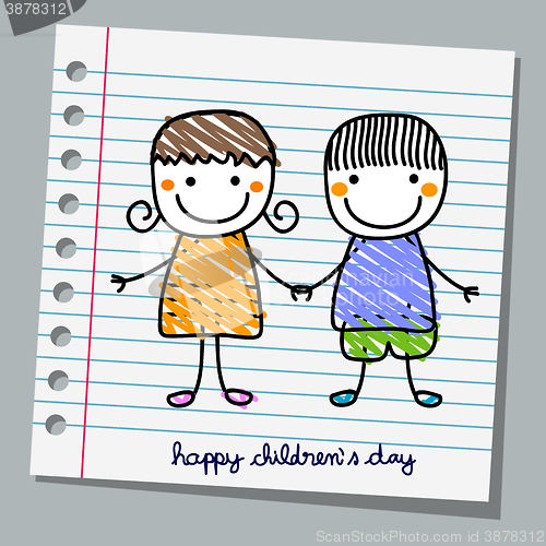 Image of notebook paper happy children day