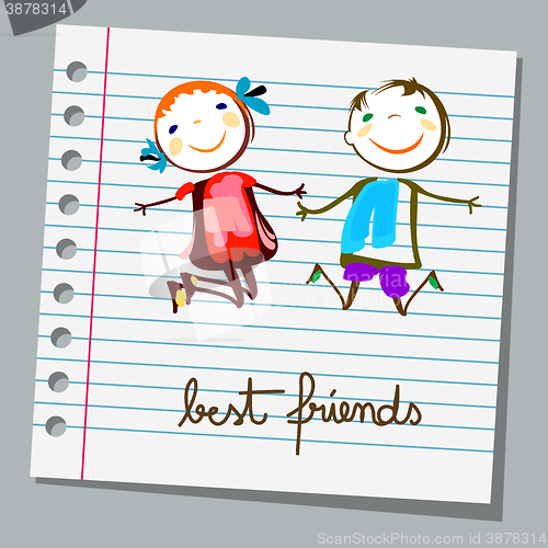 Image of notebook paper best friends