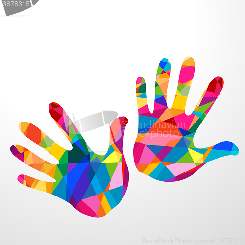 Image of hands colorful illustration