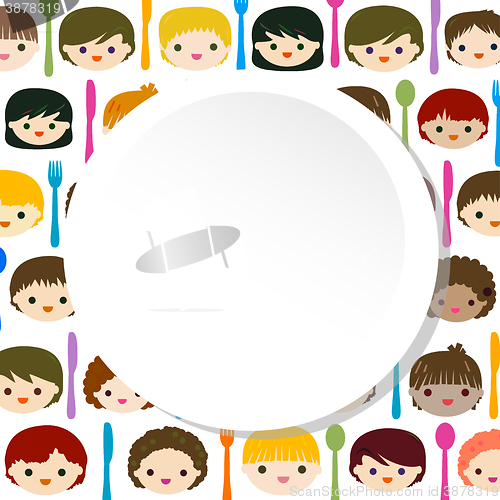 Image of menu kids faces background