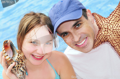 Image of Family on tropical vacation