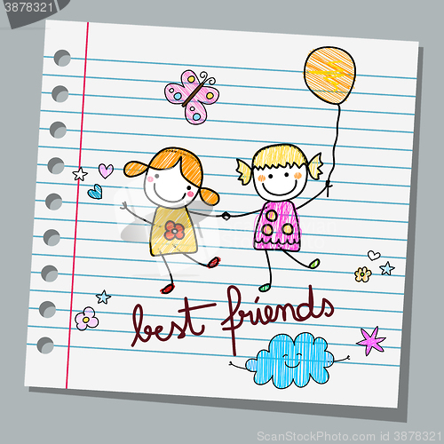 Image of notebook paper best friends