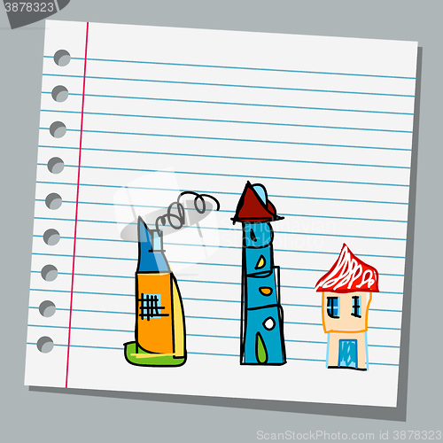 Image of notebook paper child drawings