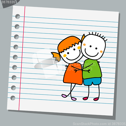 Image of notebook paper cute couple