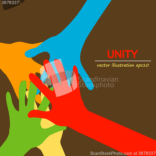 Image of hands diverse togetherness 