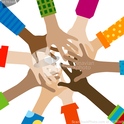 Image of hands diverse togetherness 