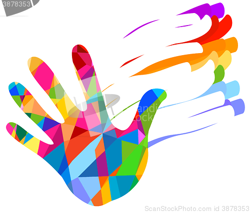 Image of hands colorful illustration