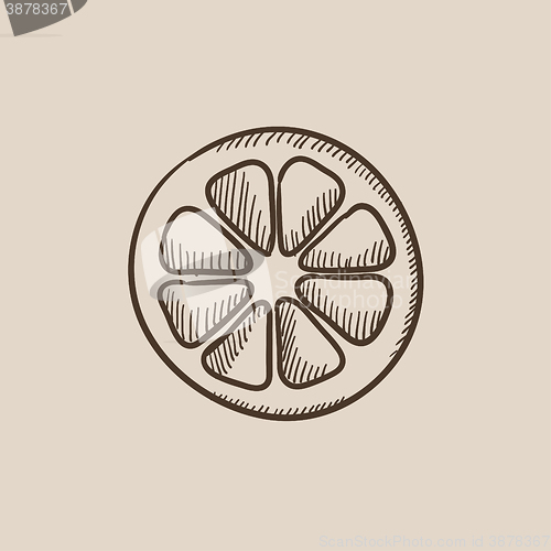 Image of Slice of lemon sketch icon.