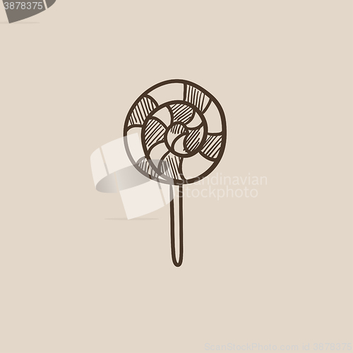 Image of Spiral lollipop sketch icon.