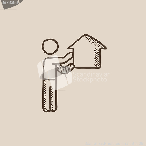 Image of Real estate agent sketch icon.