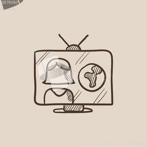 Image of TV report sketch icon.