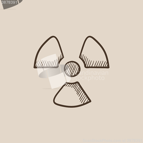 Image of Ionizing radiation sign sketch icon.