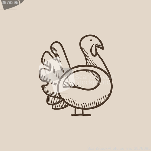 Image of Turkey sketch icon.