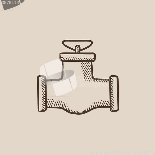 Image of Gas pipe valve sketch icon.