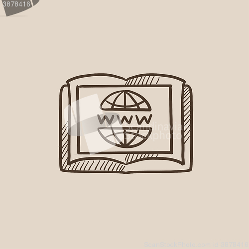 Image of International education technology sketch icon.