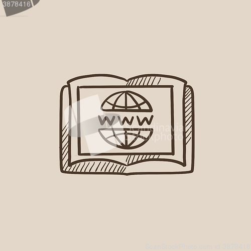 Image of International education technology sketch icon.