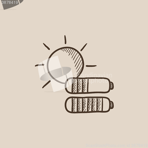 Image of Solar energy sketch icon.