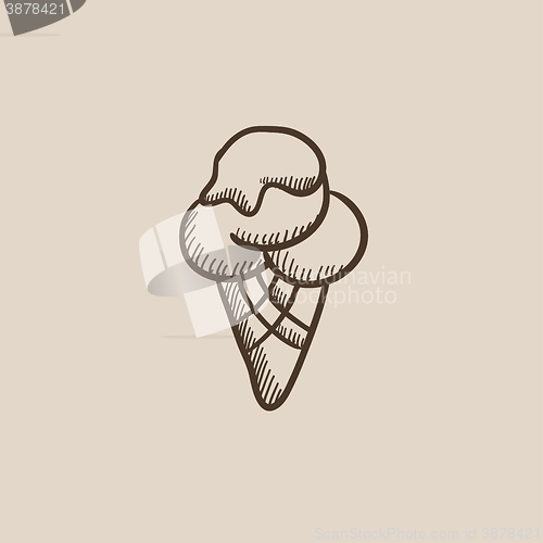 Image of Ice cream sketch icon.