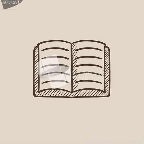 Image of Open book sketch icon.