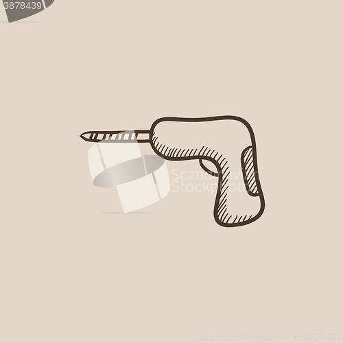 Image of Hammer drill sketch icon.