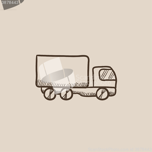 Image of Delivery truck sketch icon.