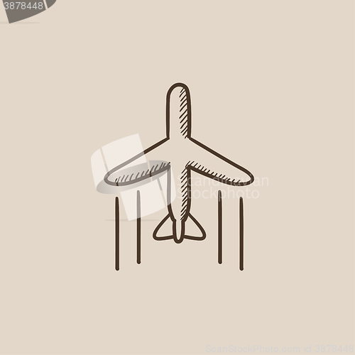 Image of Cargo plane sketch icon.