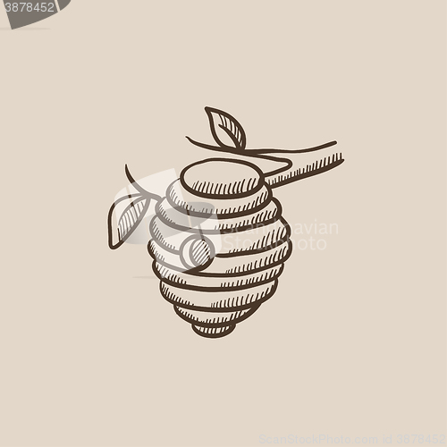 Image of Bee hive sketch icon.