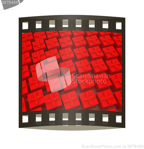 Image of gifts box. The film strip