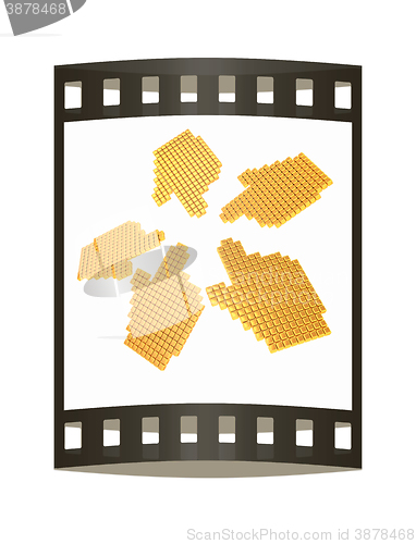 Image of Link selection computer mouse cursor on white background. The film strip