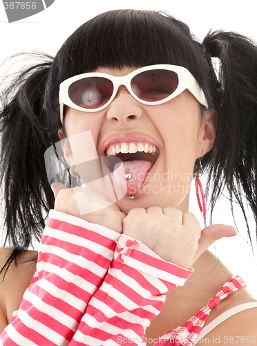 Image of pink striped girl portrait