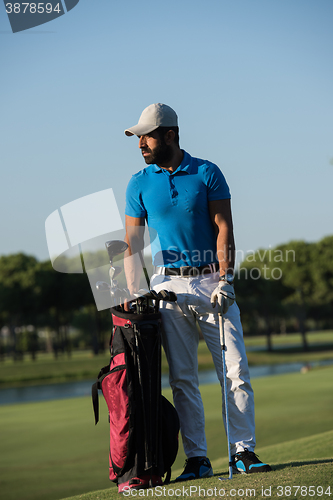 Image of golfer  portrait at golf  course