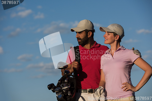 Image of portrait of couple on golf course